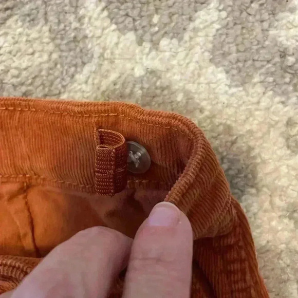 Old Navy Burnt Orange Corduroy Button Up Skirt  XS/5 - Picture 4 of 7